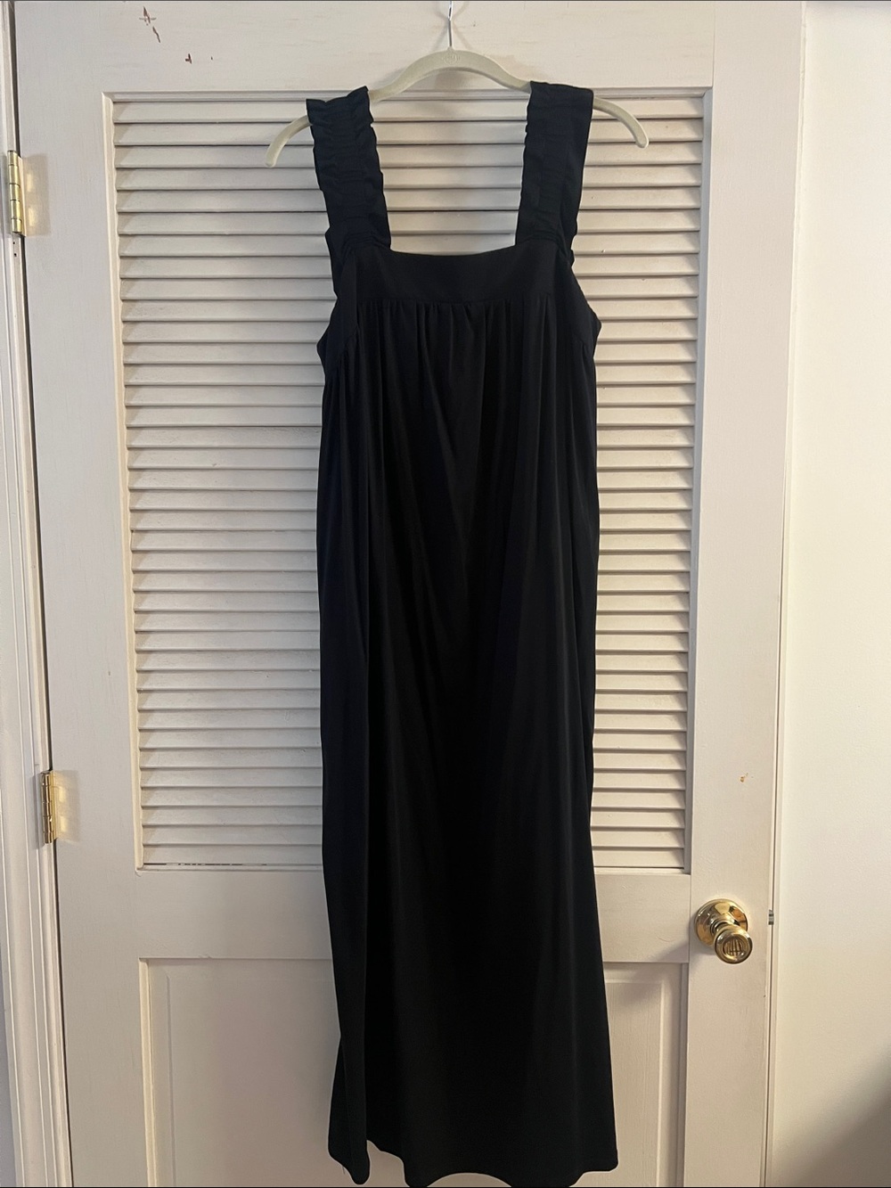 Target “A New Day” Black Sleeveless Maxi Dress with Ruffled Straps